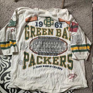 GREEN BAY PACKERS 3/4 sleeve jersey LONG GONE
